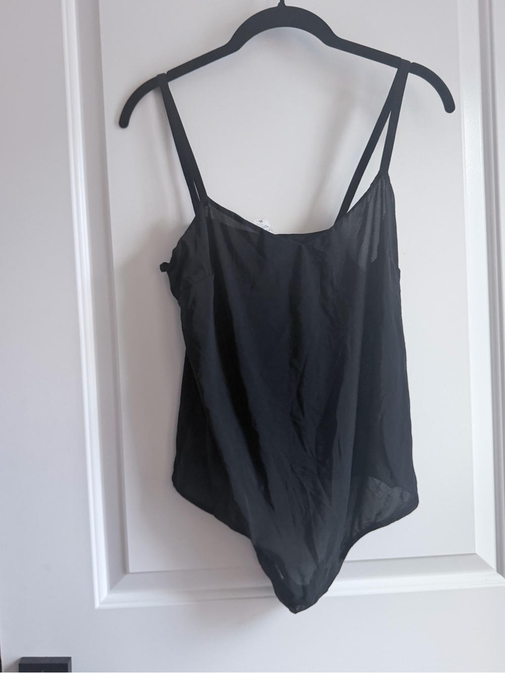 Parade Black Sheer Spaghetti-Strap Camisole Bodysuit